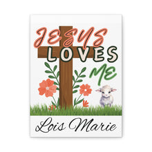 Cargar imagen en el visor de la galería, Jesus Loves Me Personalized Name Canvas