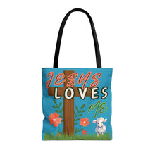 Cargar imagen en el visor de la galería, Jesus Loves Me Lamb Tote - Turquoise