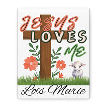 Cargar imagen en el visor de la galería, Jesus Loves Me Personalized Name Canvas