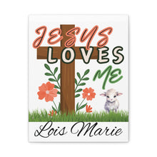 Cargar imagen en el visor de la galería, Jesus Loves Me Personalized Name Canvas