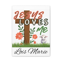 Cargar imagen en el visor de la galería, Jesus Loves Me Personalized Name Canvas