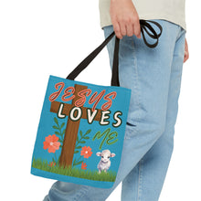 Cargar imagen en el visor de la galería, Jesus Loves Me Lamb Tote - Turquoise