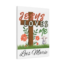 Cargar imagen en el visor de la galería, Jesus Loves Me Personalized Name Canvas