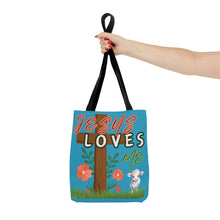 Cargar imagen en el visor de la galería, Jesus Loves Me Lamb Tote - Turquoise