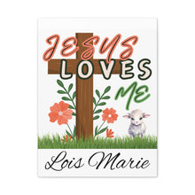Cargar imagen en el visor de la galería, Jesus Loves Me Personalized Name Canvas