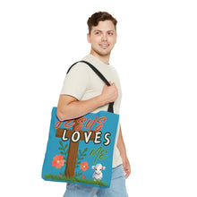 Cargar imagen en el visor de la galería, Jesus Loves Me Lamb Tote - Turquoise