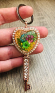 Keychain / Zipper Pull Flower Heart Creations