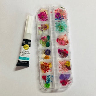 Kit de creación de collar de corazón de flores secas de bricolaje (no requiere resina)