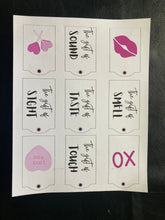 Load image into Gallery viewer, Valentines Gift Tags based on the 5 Senses - physical product
